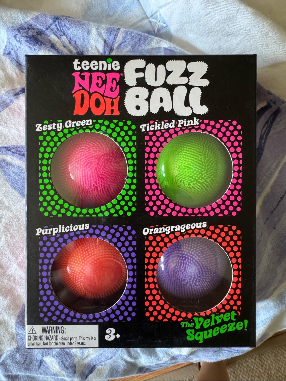 Fuzz Ball Kids Toy Set - Green, Pink, Purple, Orange